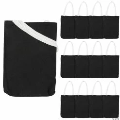Brand new 😀 10" x 12" Medium Black Canvas Tote Bags - 12 Pc. 👏