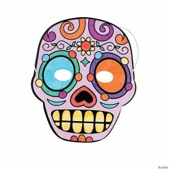 Wholesale 🎉 Color Your Own Day of the Dead Masks - 12 Pc. 😍