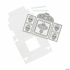 Cheap 🤩 Color Your Own Day of the Dead Shrines - 6 Pc. 🎉 -Halloween Crafts for Kids Sales color your own day of the dead shrines 6 pc 13949800 a02
