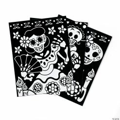 Coupon 🧨 Color Your Own Fuzzy Day of the Dead Posters - 24 Pc. 🤩