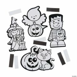 Budget ⭐ Color Your Own Fuzzy 💀 Halloween Magnets - 50 Pc. 👍