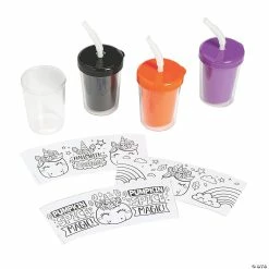 Brand new 😍 Color Your Own 🎃 Halloween Unicorn Pumpkin Cups with Lids & Straws - 12 Ct. 🎉 7 Brand new 😍 Color Your Own 🎃 Halloween Unicorn Pumpkin Cups with Lids & Straws - 12 Ct. 🎉 -Halloween Crafts for Kids Sales color your own halloween unicorn pumpkin cups with lids and straws 12 ct 13851839 a02