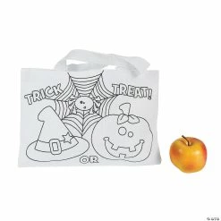New 🎁 Color Your Own Medium Trick-or-Treat Tote Bags - 50 Pc. ✔️