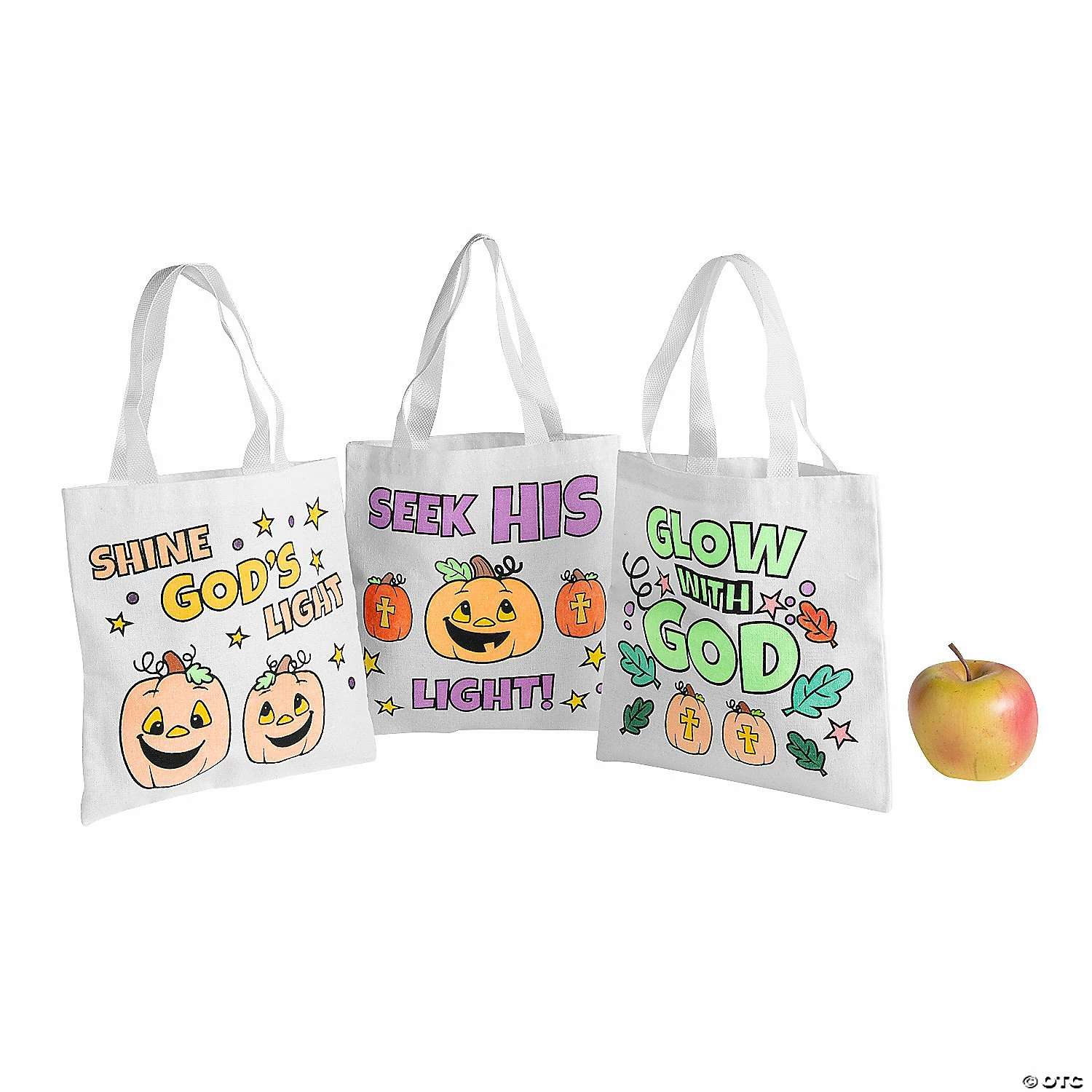 Wholesale ๐ Color Your Own Mini Christian Pumpkin Canvas Tote Bags - 12 Pc. ๐งจ 4 Wholesale ๐ Color Your Own Mini Christian Pumpkin Canvas Tote Bags - 12 Pc. ๐งจ - Image 2