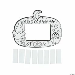 Budget 👍 Color Your Own Trick-or-Treat Picture Frame Magnets - 50 Pc. 👍 -Halloween Crafts for Kids Sales color your own trick or treat picture frame magnets 50 pc 13747560 a02