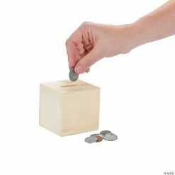 Discount ✔️ DIY Unfinished Wood Block Bank - 12 Pc. ⭐