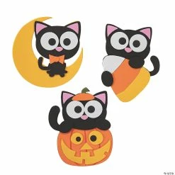 Budget ๐งจ Halloween Cat Magnet Craft Kit - Makes 12 โค๏ธ